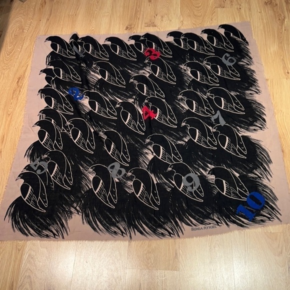 Sonia Rykiel XL Wool Shawl Wrap Scarf 46.5” Square - Picture 1 of 9